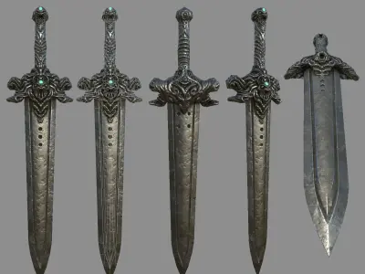 Devil Sword Lowpoly 3D Model Texturing  Low-poly 3D model