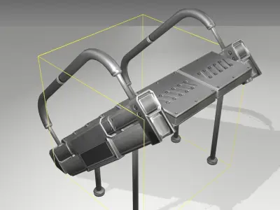 Futuristic Stairs -8 - Basic Textures Low-poly 3D model
