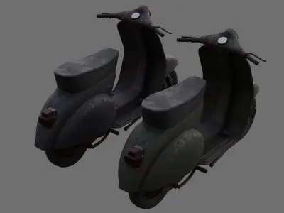 Motor Scooter 1C Low-poly 3D model