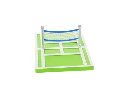 Tennis Court 3D model 6