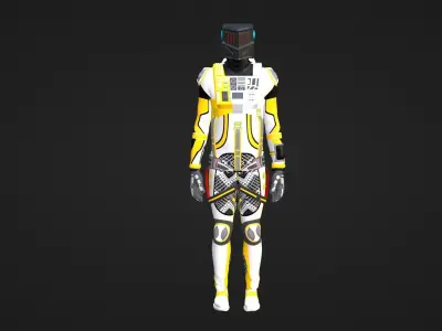 Robot Soldier - Assault Soldier Low-poly 3D model 10