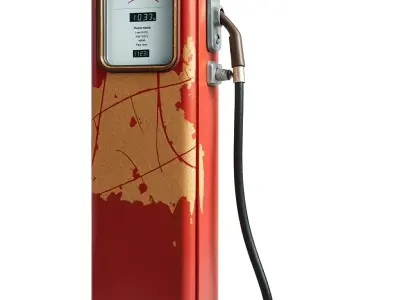Vintage Red Gas Pump model pack Low-poly 3D model