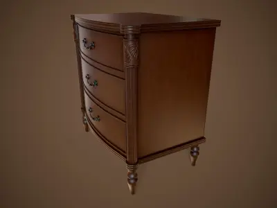 Vintage nightstand Low-poly 3D model