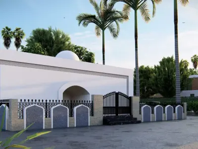 masjith fencing compound wall design 3D model
