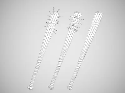 Low Poly Base Ball Bat Weapon Pack PBR Low-poly 3D model