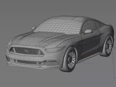 Forord Mustang GT Low-poly 3D model