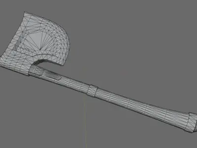 Steel Axe Low-poly 3D model purchase