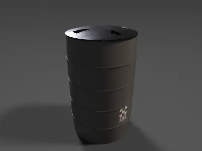 Chemical Drum Low-poly 3D model