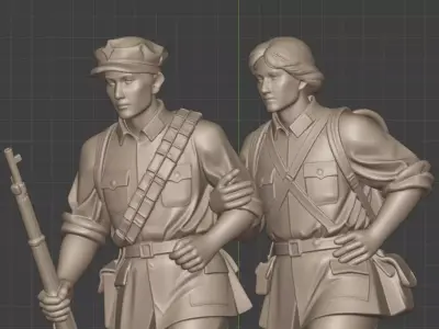 Military sculpture warrior  military battle war hero  soldier 3D print model 10