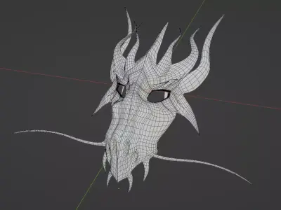 Dragon Face Low Poly Free 3D model