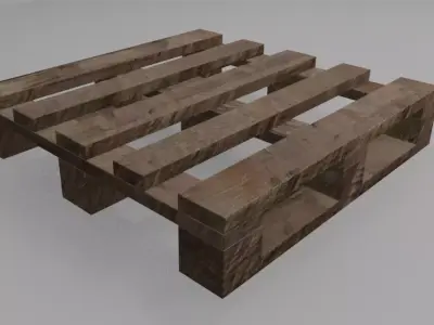 Low Poly Wood Pallet Pack  3 Variants Low-poly 3D model