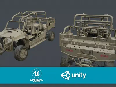 Polaris MRZR 4 Low Poly Low-poly 3D model