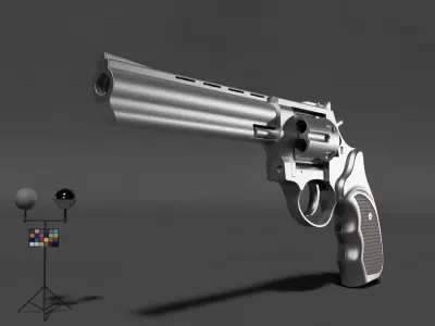 Revolver Handgun 3D model