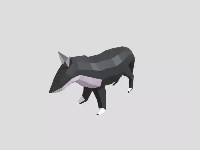 wolf low poly  game and animation assist  Low-poly 3D model