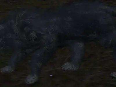 Wild scary wolf Low-poly 3D model