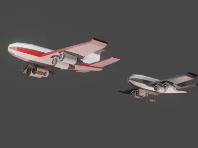 Heavy war Bombardier carrying Heavy Nuke Bomb  Free low-poly 3D model
