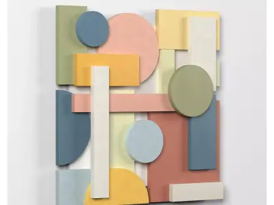 Wall Colored shapes Decoration - 60x60 - Collection - Part 1 3D model