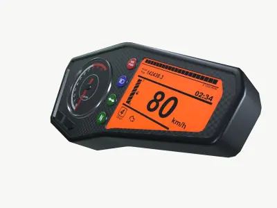 Meter console Low-poly 3D model