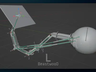 Mechanical Robot Arm Arena Builder Rigged 3D model