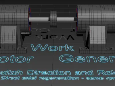 Motor - Work - Generator - Direct Axial Regeneration - Concept 3D model