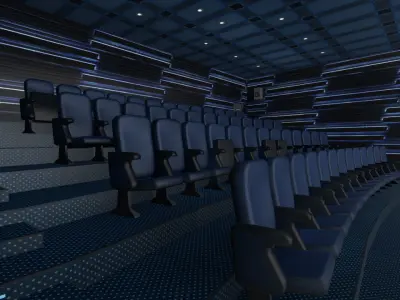 Modern Cinema Hall 04 Low-poly 3D model