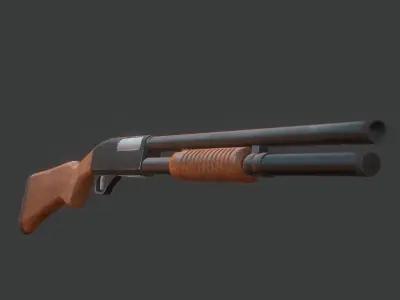 MP-133 shotgun Low-poly 3D model