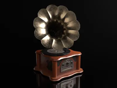 Vintage Gramophone 3D model