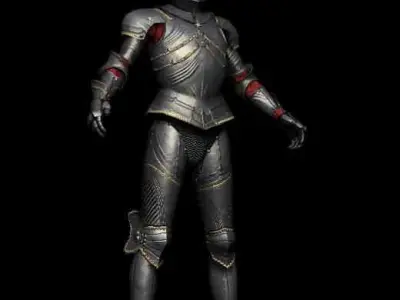 Medieval Gothic Armor Low-poly 3D model