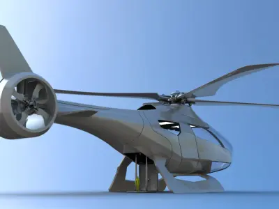 Futuristic Helicopter Transport 3D model
