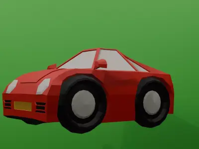 red car Low-poly 3D model get