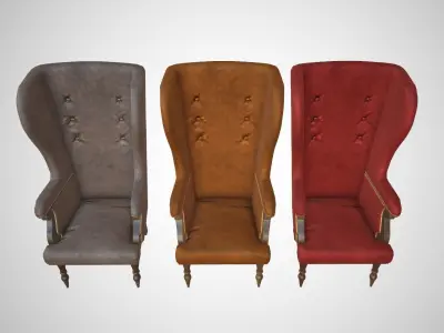 Antique armchair Low-poly 3D model