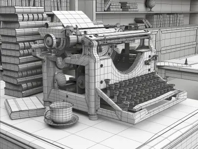 Vintage Mechanical Typewriter 3D model