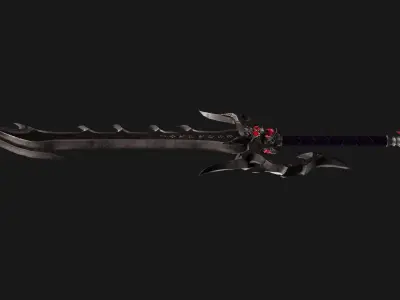 Fantasy sword PBR Low-poly 3D model