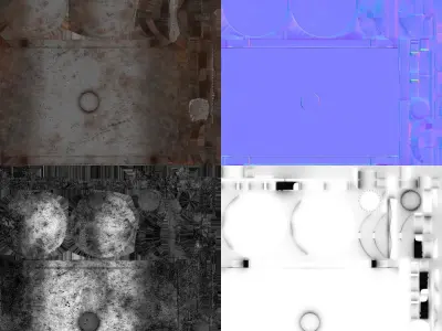 Abandoned Rusty Industrial Gas Pressure Container Low-poly 3D model