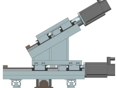 Three-axis CNC Lathe Slide 3D model