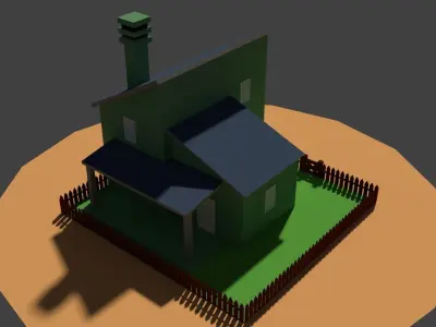 Low Poly Farm House 2 Low-poly 3D model