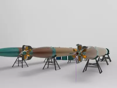 torpedos three missiles 3D model