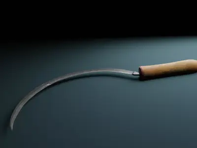 Sickle Low-Poly model reaping hook Low-poly 3D model