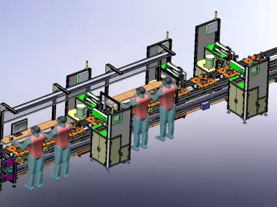 Air speaker rear cover assembly line 3D model