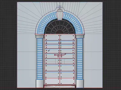 Old Italian Building Door Low-poly 3D model