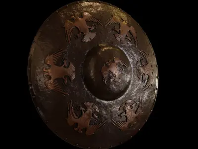 seljuk-shield-eagle shield with eagles Free 3D model