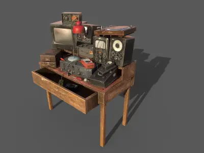 Workbench with Devices 3D model