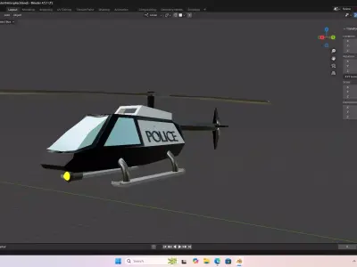 Game-Ready Low Poly Stylized Police Helicopter Free low-poly 3D model