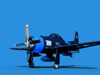 Grumman F8F-2 Bearcat V12 3D model