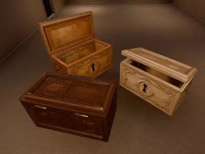 Openable Vintage Lockbox - PBR Low-poly 3D model