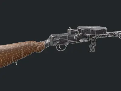 Degtyaryov PPD-30 Submachine Gun Low-poly PBR Low-poly 3D model