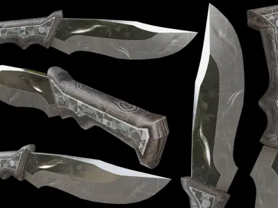 PBR Knife Pack 01 Low-poly 3D model