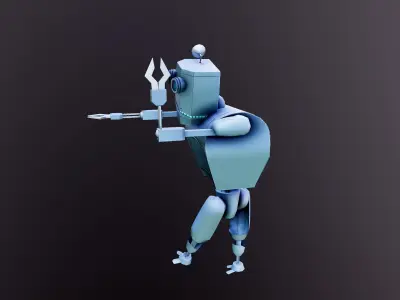 Series of robots part 2 Low-poly 3D model