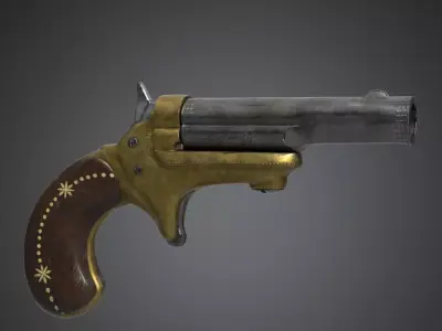 revolver Low-poly 3D model