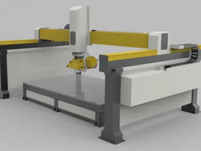 Bridge Saw Machine 3D model